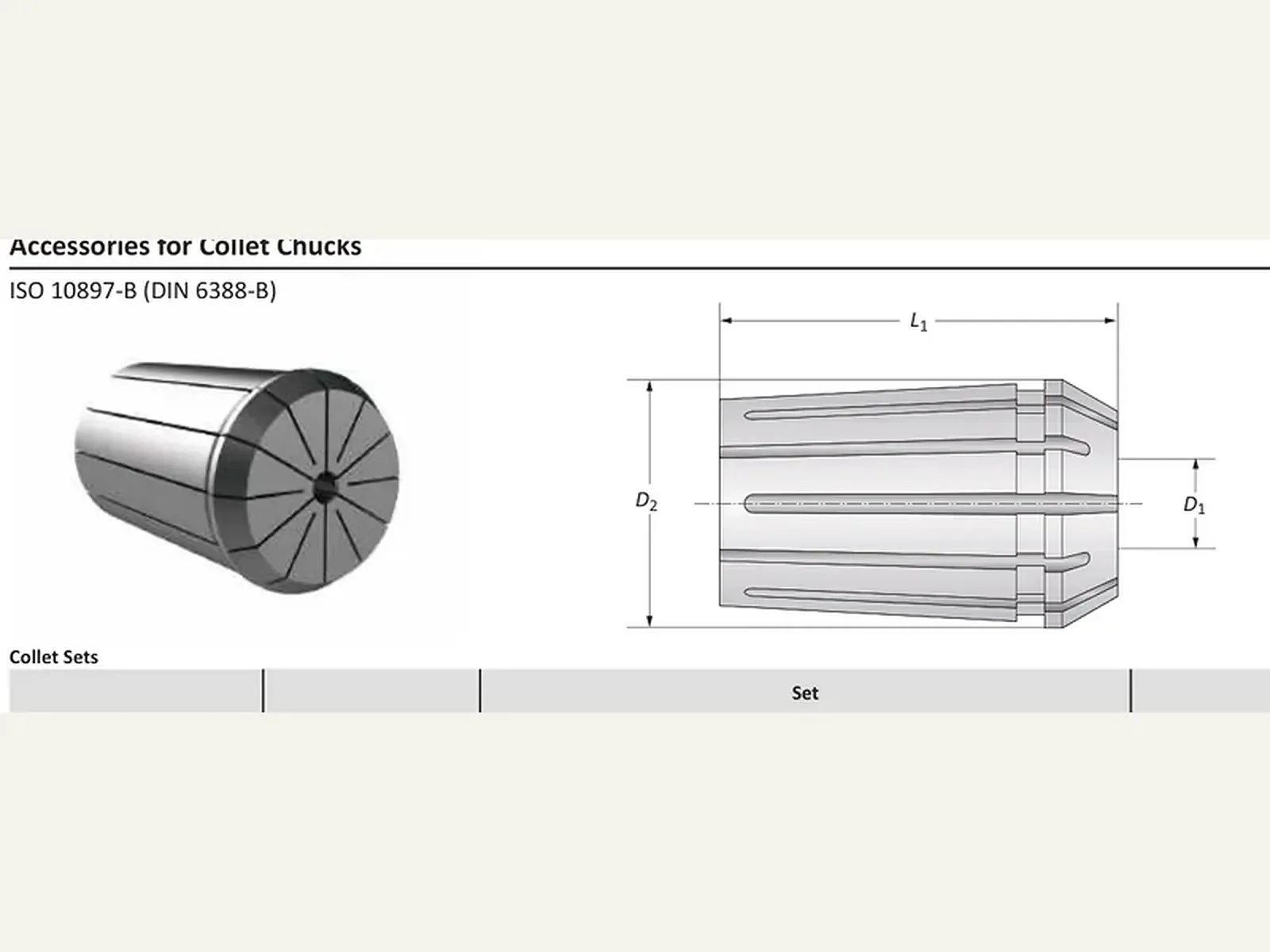 Принадлежности цанговых патронов ISO 10897-B (DIN 6388-B)
