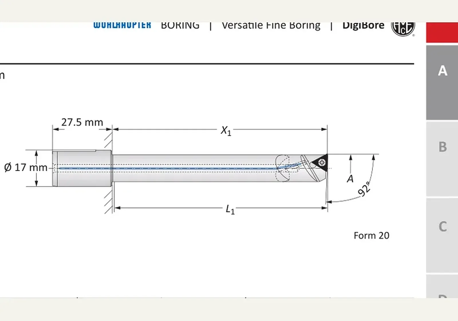 Чертёж: Твёрдый сплав, L1 82.00 мм